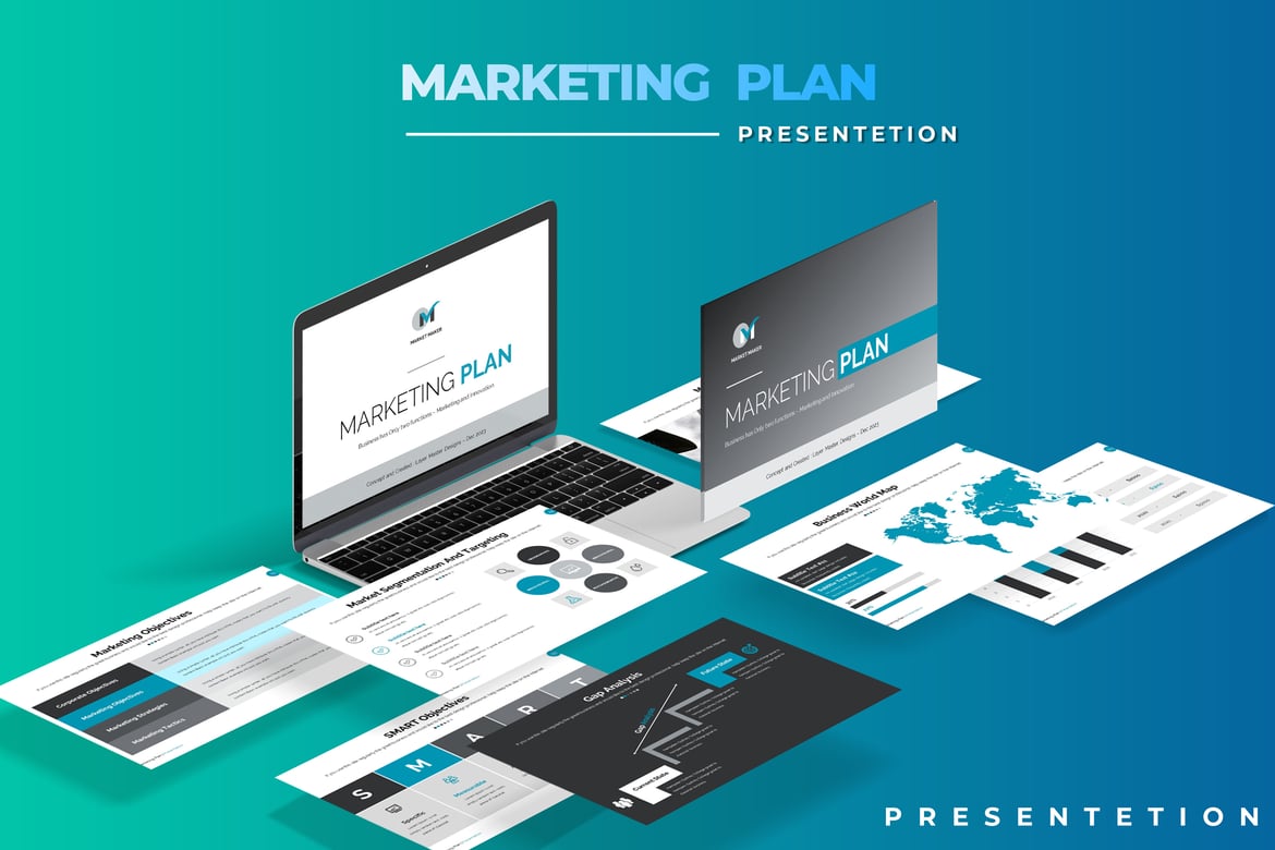 Template PowerPoint Rencana Pemasaran yang Menarik dan Profesional