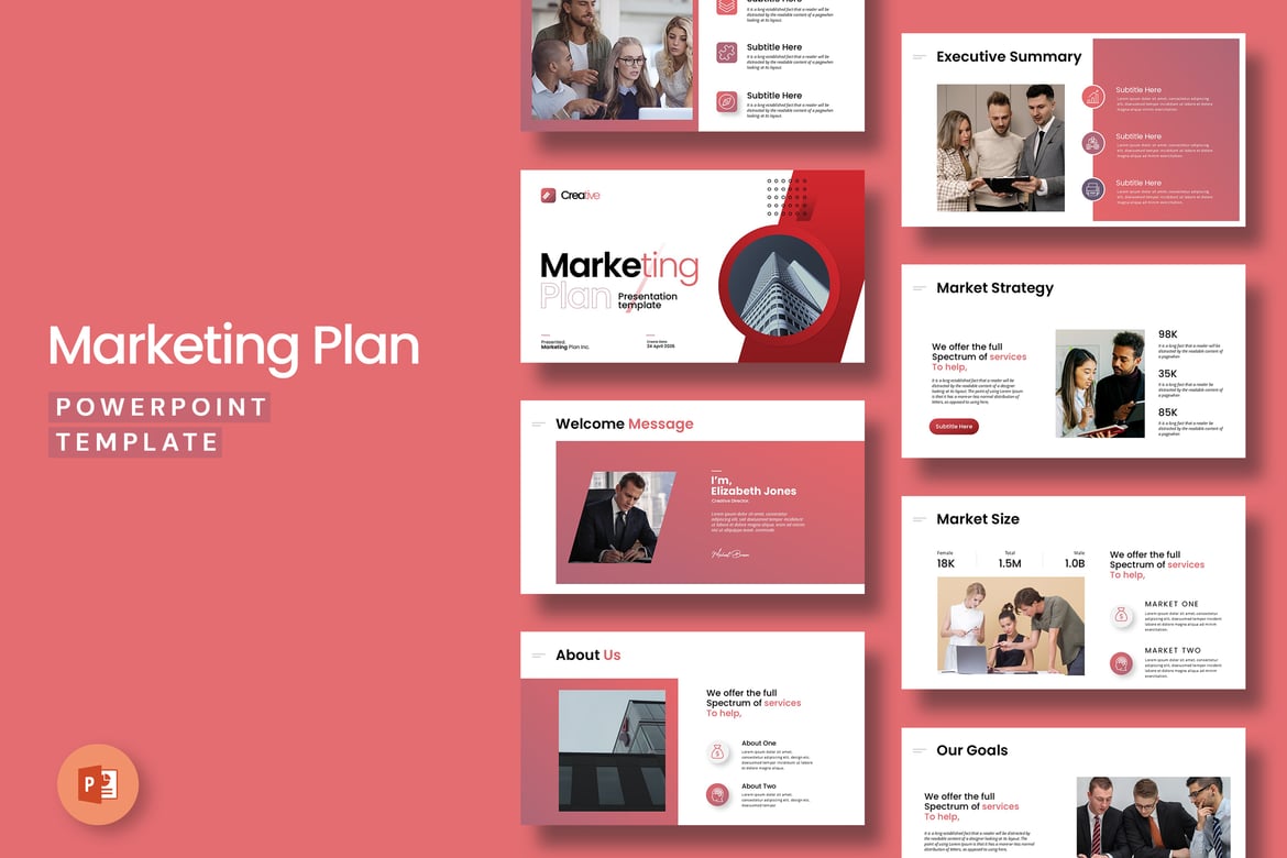Template PowerPoint Rencana Pemasaran yang Menarik dan Profesional
