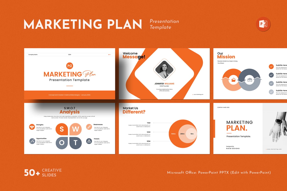 Template PowerPoint Rencana Pemasaran yang Efektif