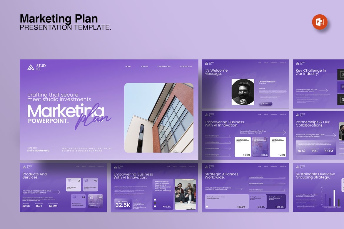 Template PowerPoint Rencana Pemasaran yang Profesional dan Menarik
