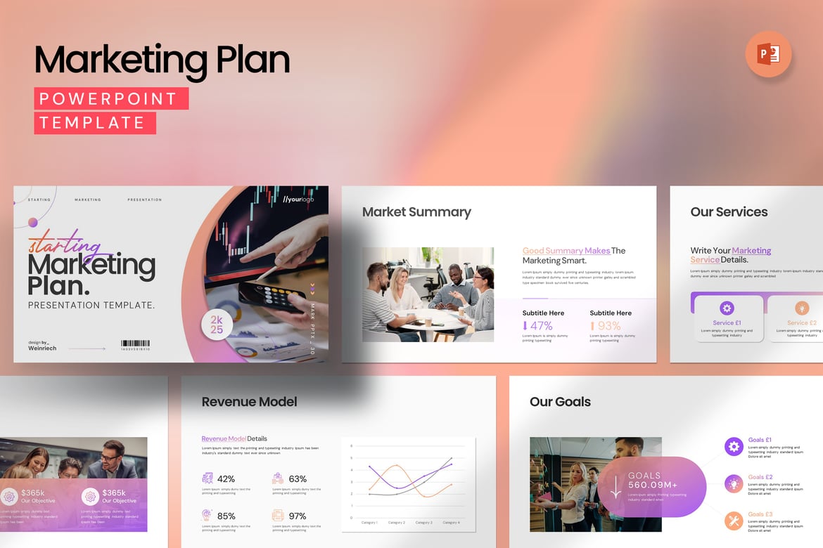 Template PowerPoint Rencana Pemasaran yang Profesional dan Menarik