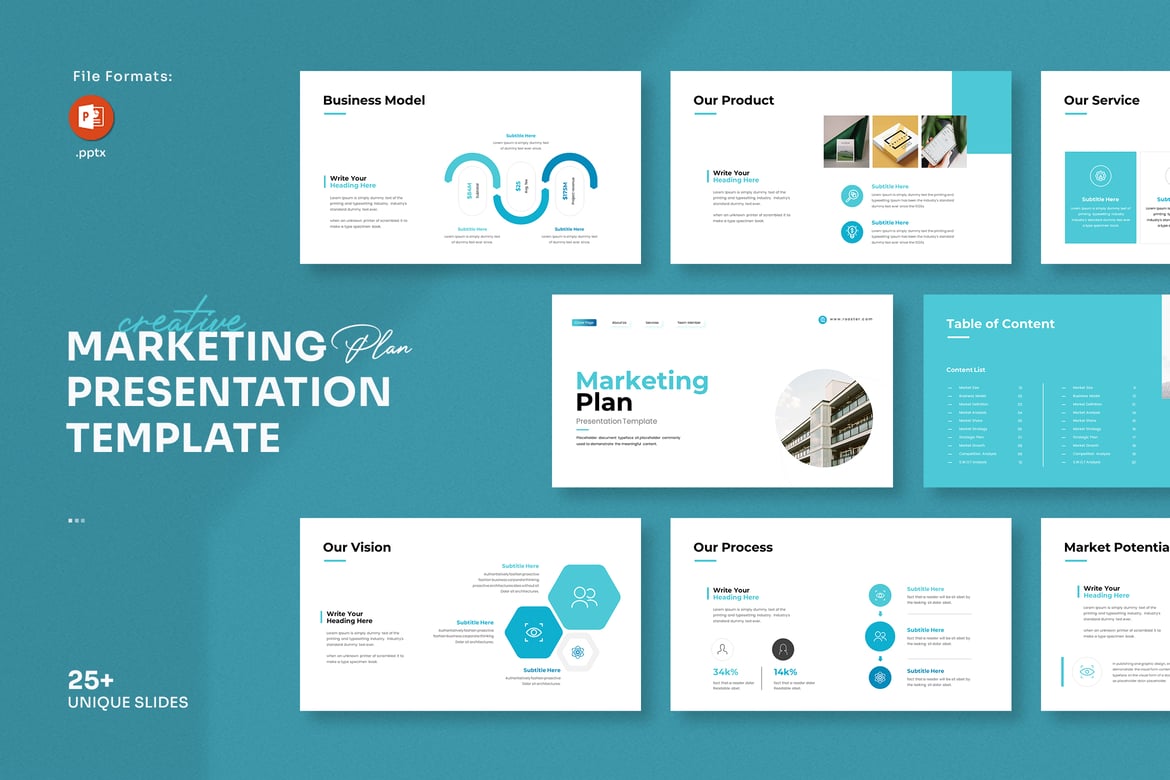Template PowerPoint Rencana Pemasaran yang Menarik dan Profesional