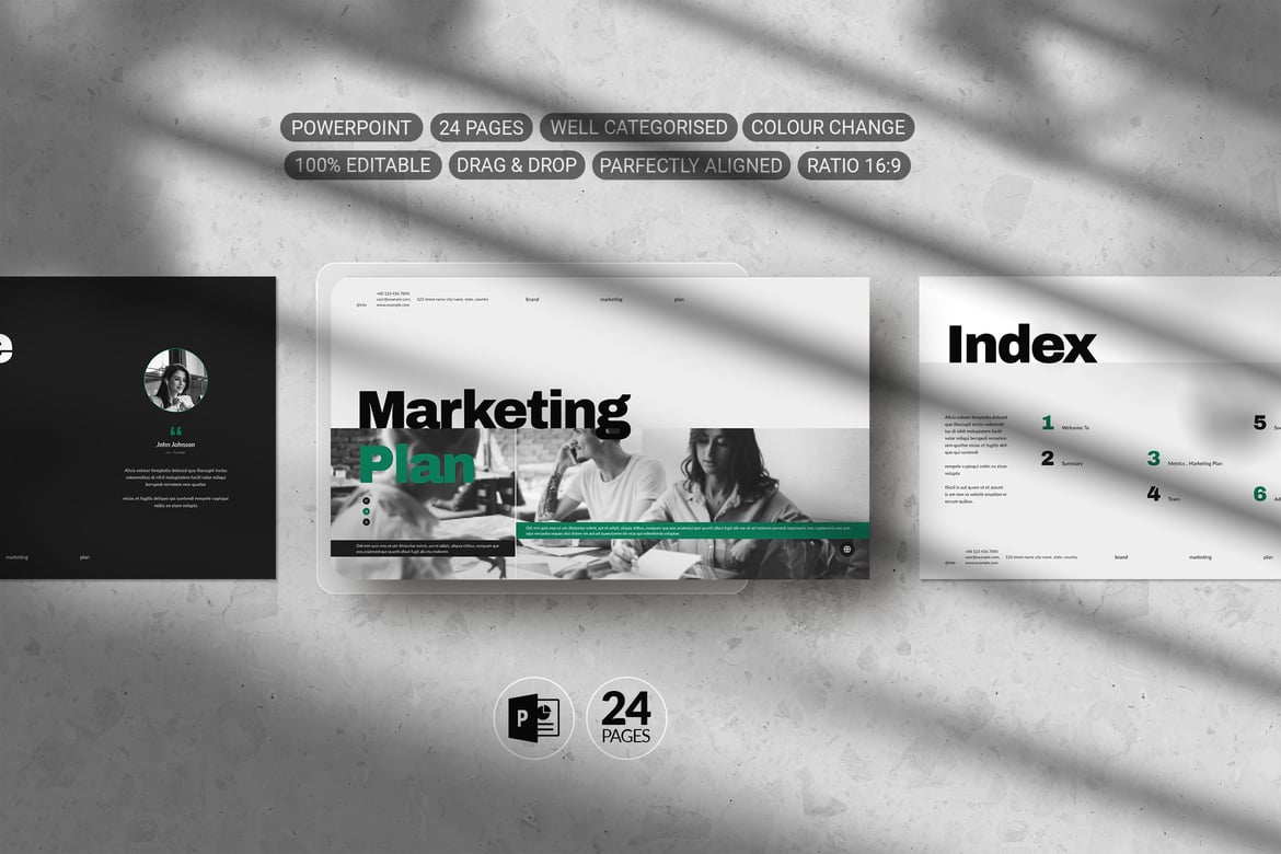 Template PowerPoint Rencana Pemasaran yang Menarik dan Profesional