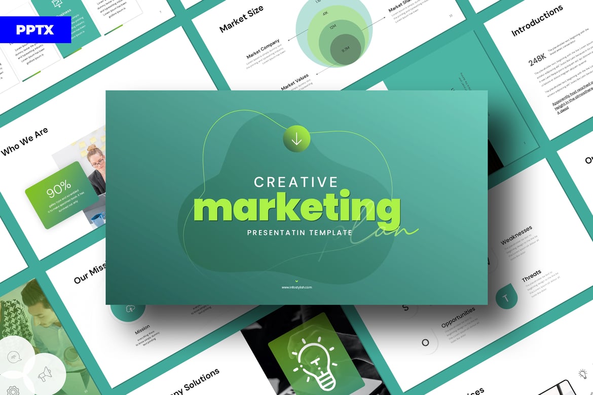 Template Presentasi PowerPoint Rencana Pemasaran yang Menarik