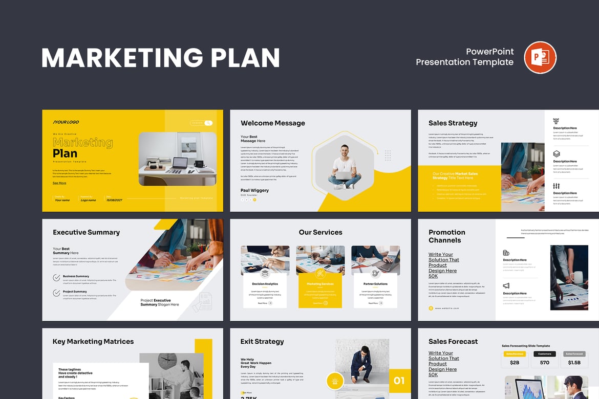 Template PowerPoint Rencana Pemasaran yang Menarik dan Efektif