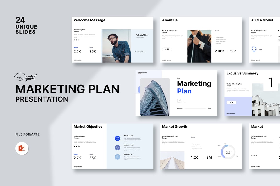 Template PowerPoint Rencana Pemasaran yang Menarik dan Efisien