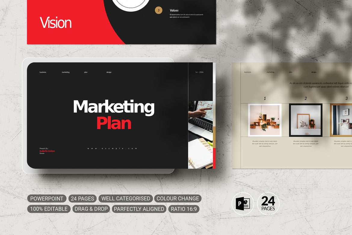 Template PowerPoint Rencana Pemasaran yang Menarik dan Profesional