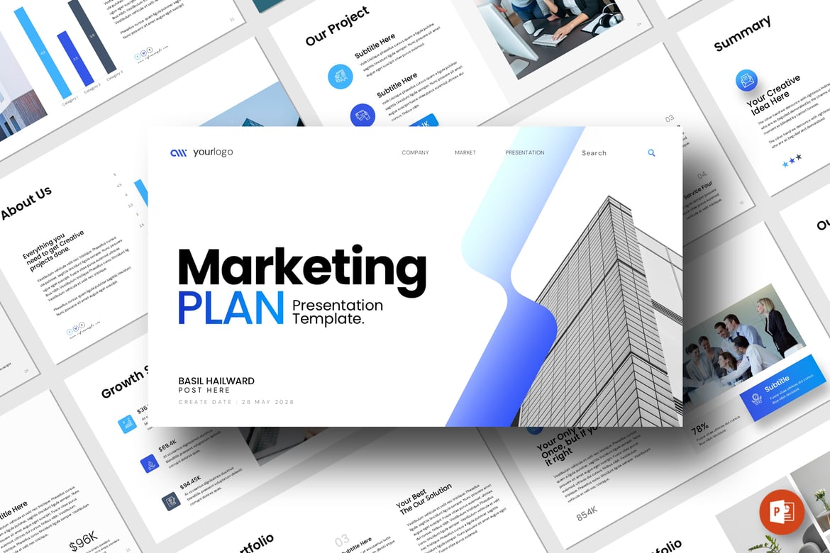 Template PowerPoint Rencana Pemasaran yang Profesional dan Menarik