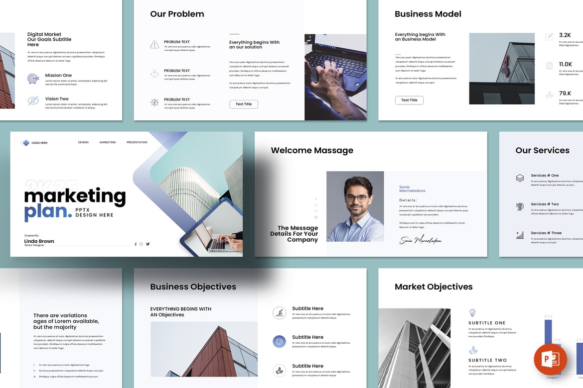 Template PowerPoint Rencana Pemasaran yang Menarik dan Profesional
