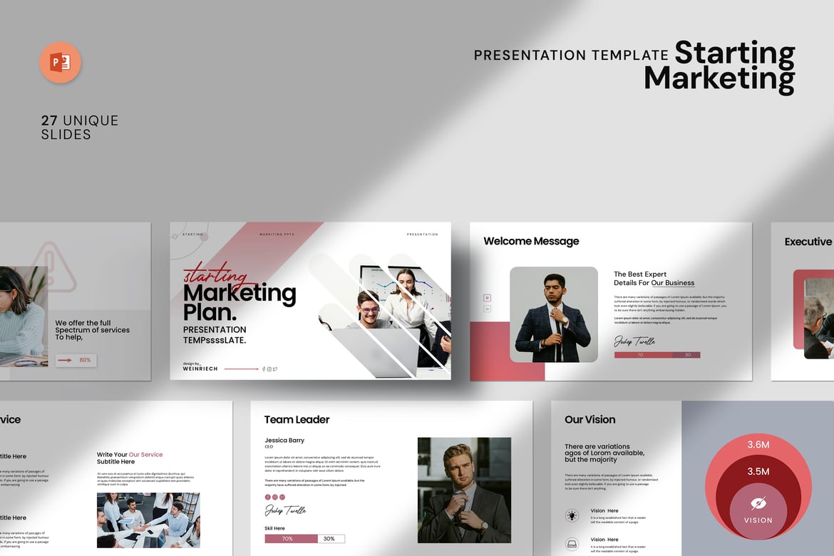 Template PowerPoint Rencana Pemasaran yang Menarik dan Profesional