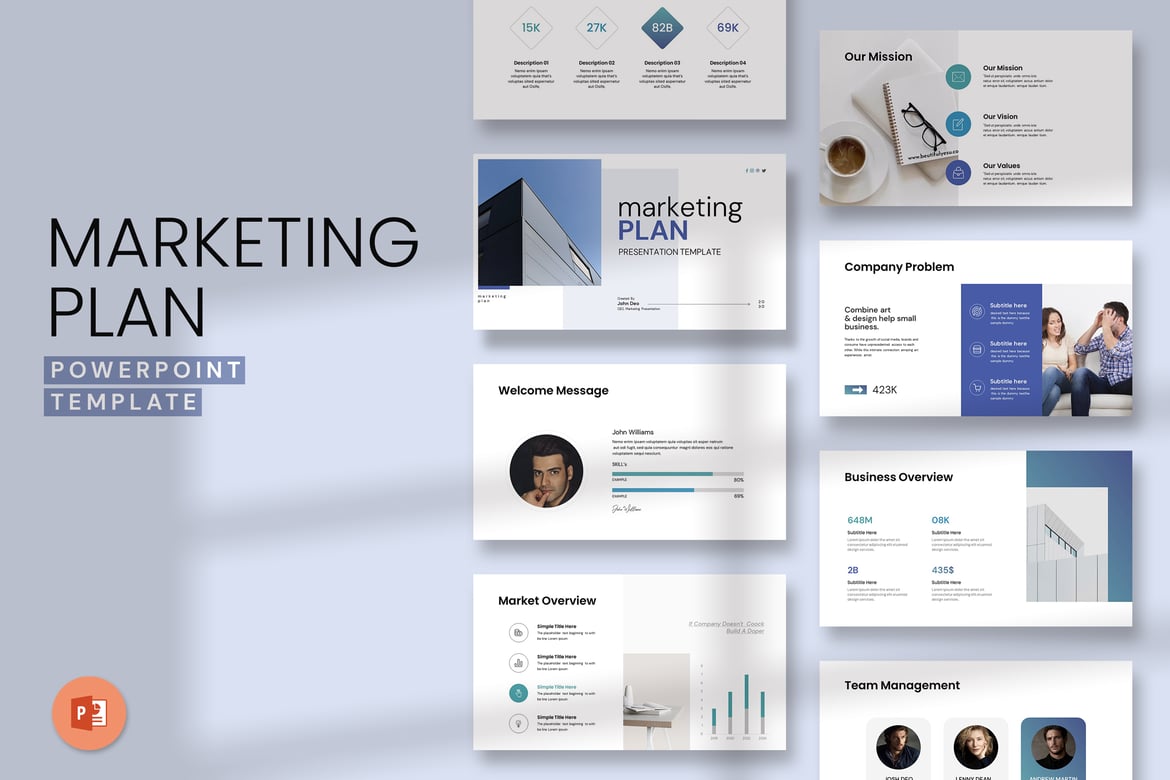 Template PowerPoint Rencana Pemasaran Kreatif