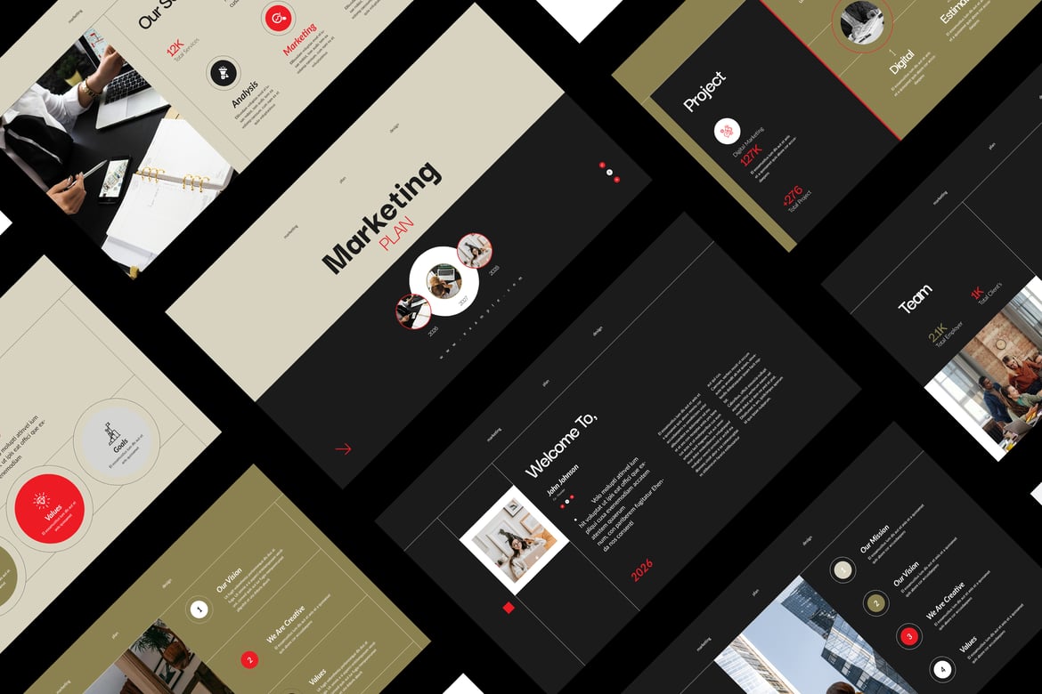 Template PowerPoint Rencana Pemasaran yang Menarik dan Efektif
