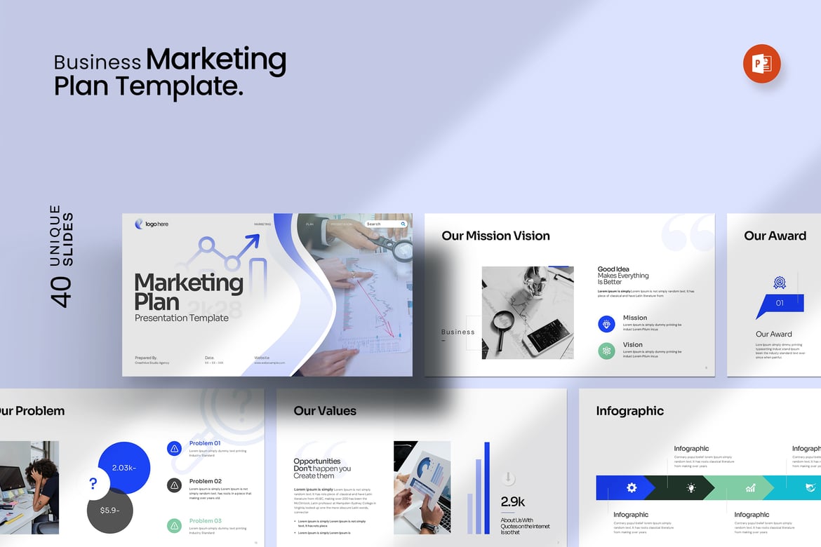 Template PowerPoint Rencana Pemasaran yang Menarik dan Profesional