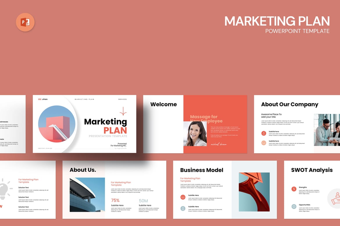 Template PowerPoint Rencana Pemasaran yang Menarik dan Profesional