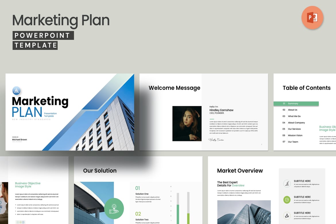 Template PowerPoint Rencana Pemasaran yang Profesional dan Menarik