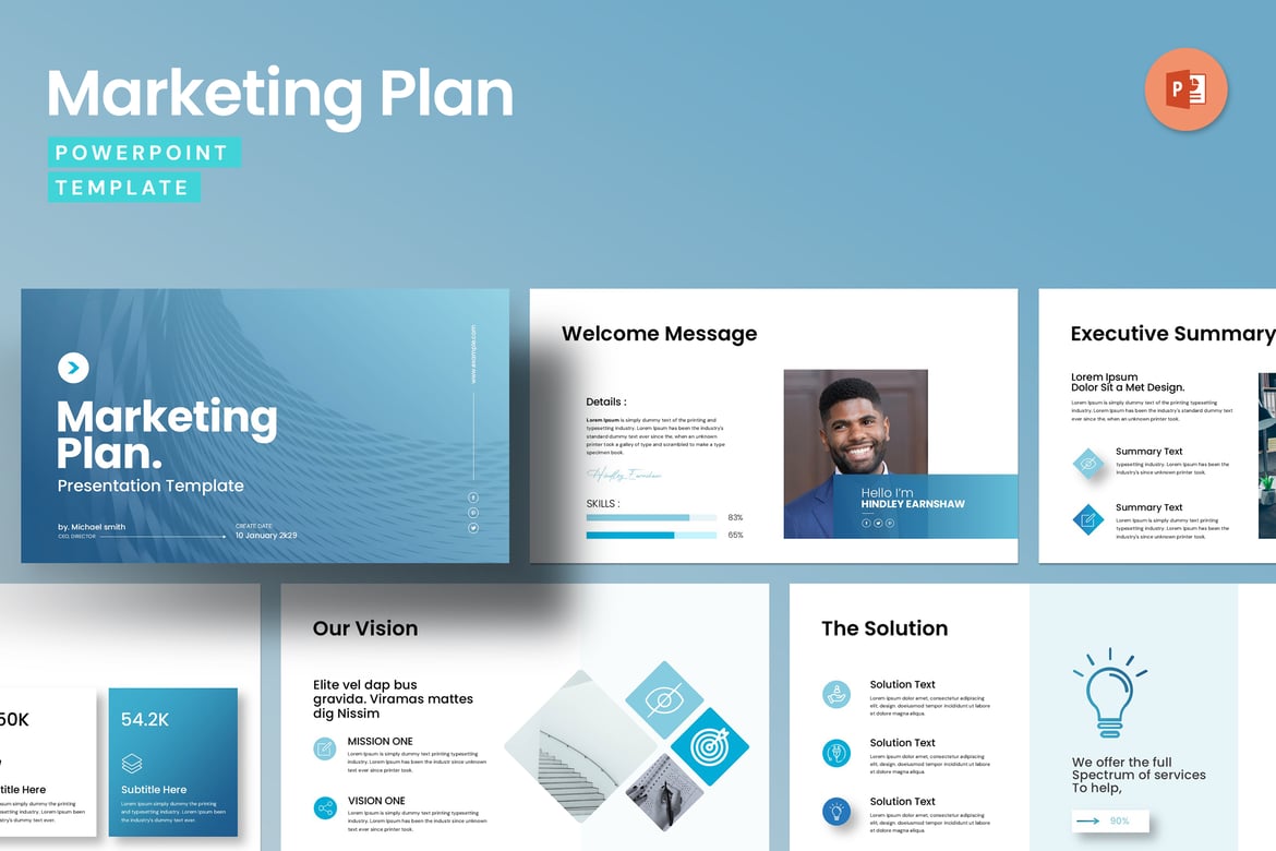 Template PowerPoint Rencana Pemasaran yang Menarik dan Profesional