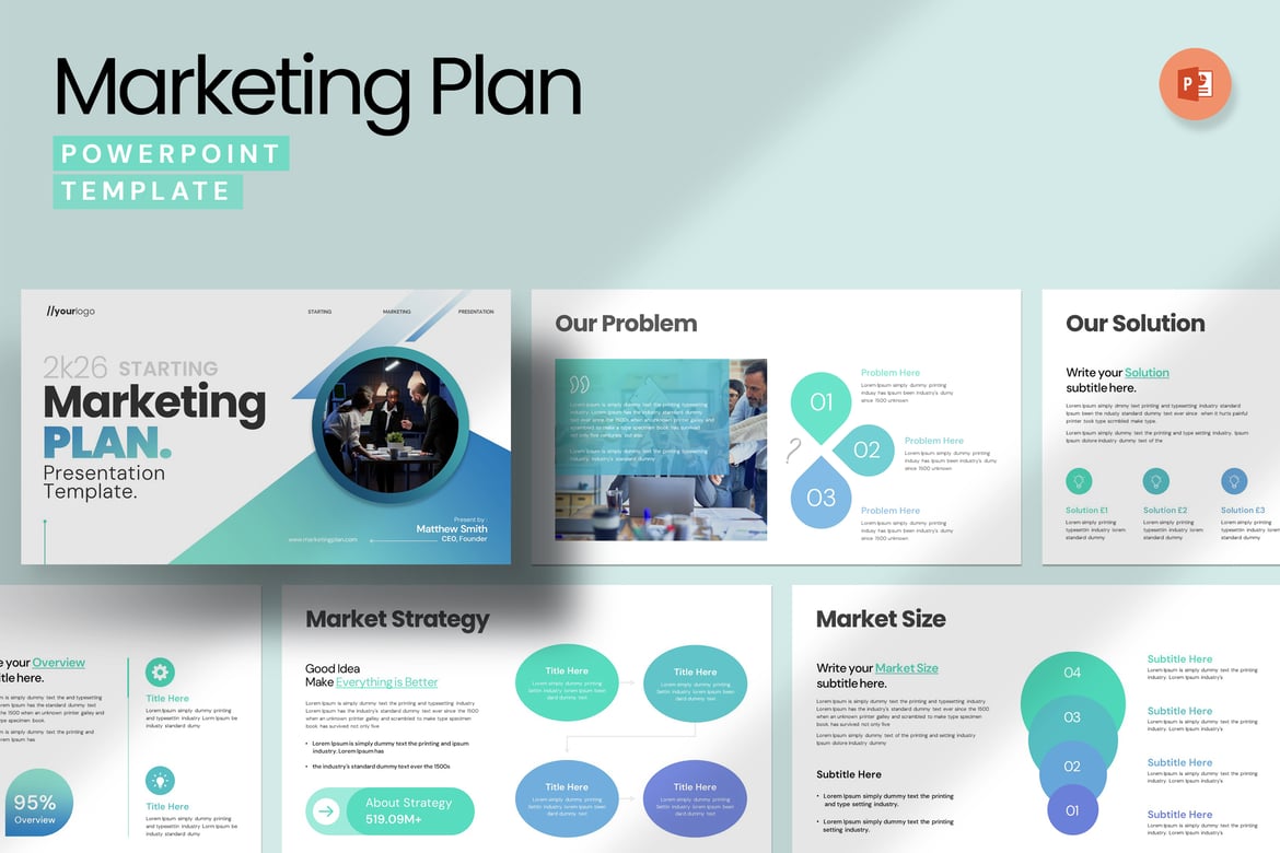 Template PowerPoint Rencana Pemasaran yang Profesional dan Menarik