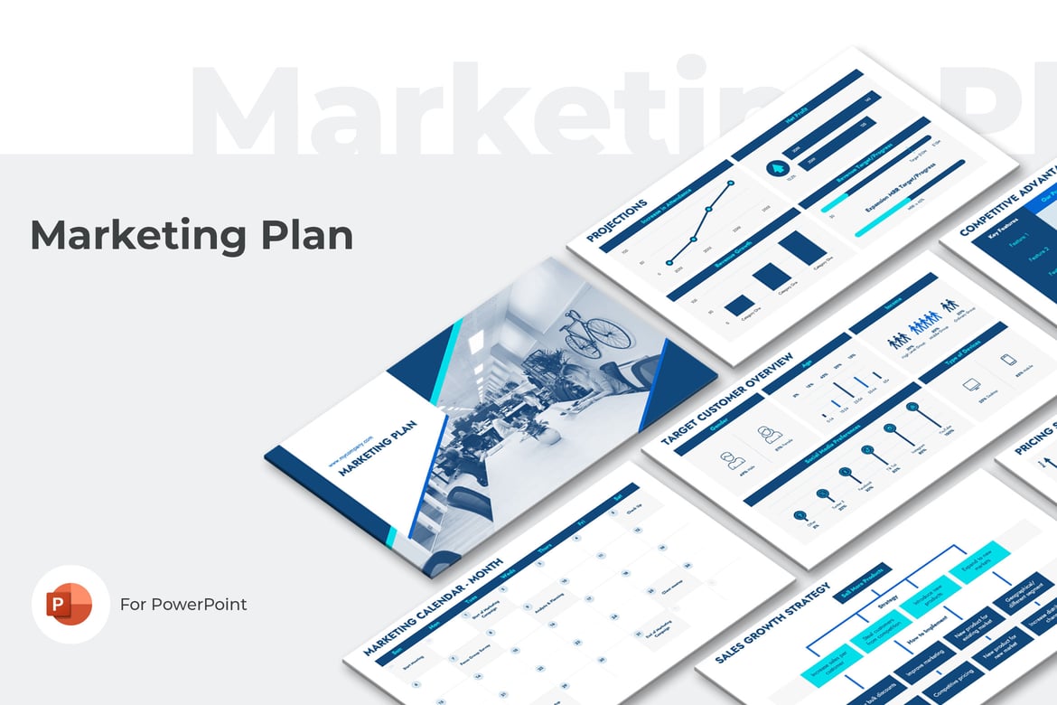 Template PowerPoint Rencana Pemasaran yang Menarik dan Profesional