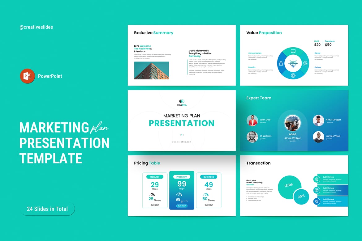 Template Presentasi Rencana Pemasaran - PowerPoint Modern dan Menarik