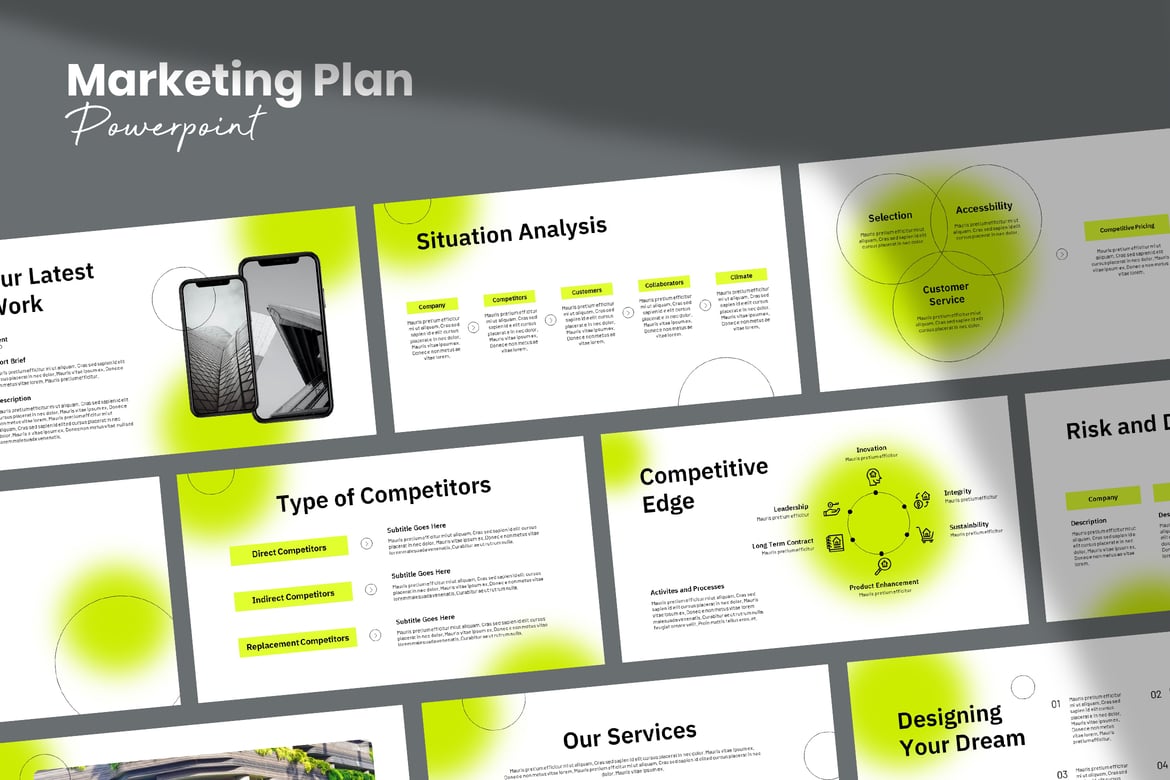 Template Powerpoint Rencana Pemasaran yang Profesional dan Fleksibel