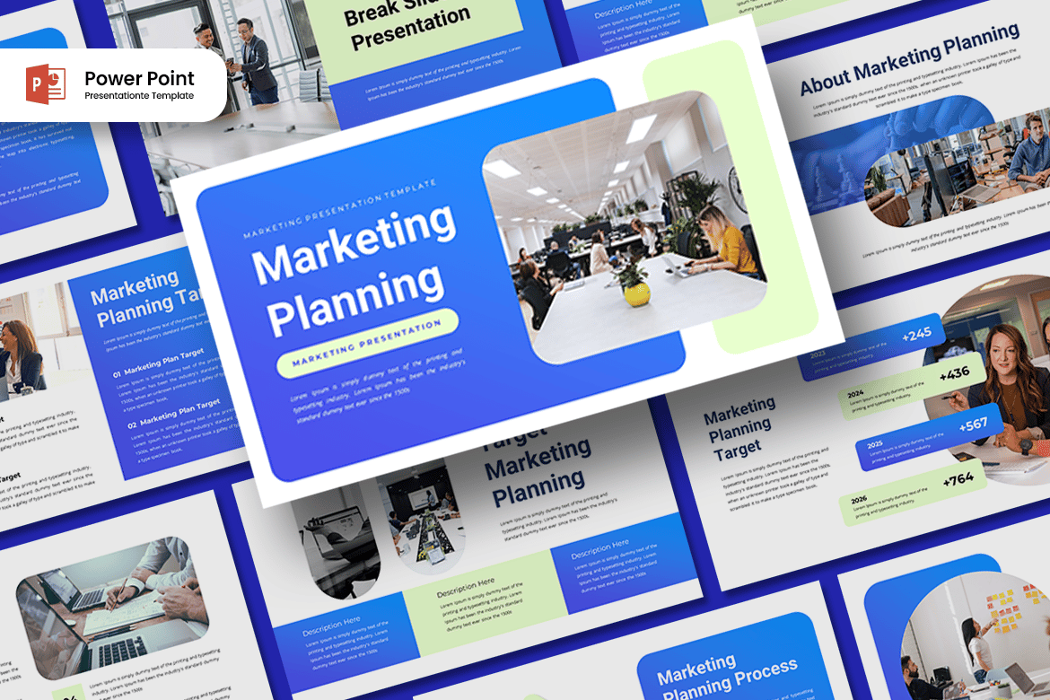 Template Presentasi PowerPoint untuk Perencanaan Pemasaran yang Menarik