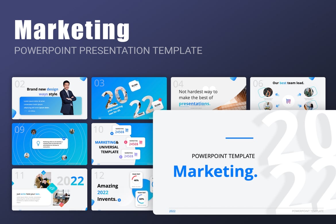 Template Presentasi PowerPoint Pemasaran yang Keren dan Fungsional