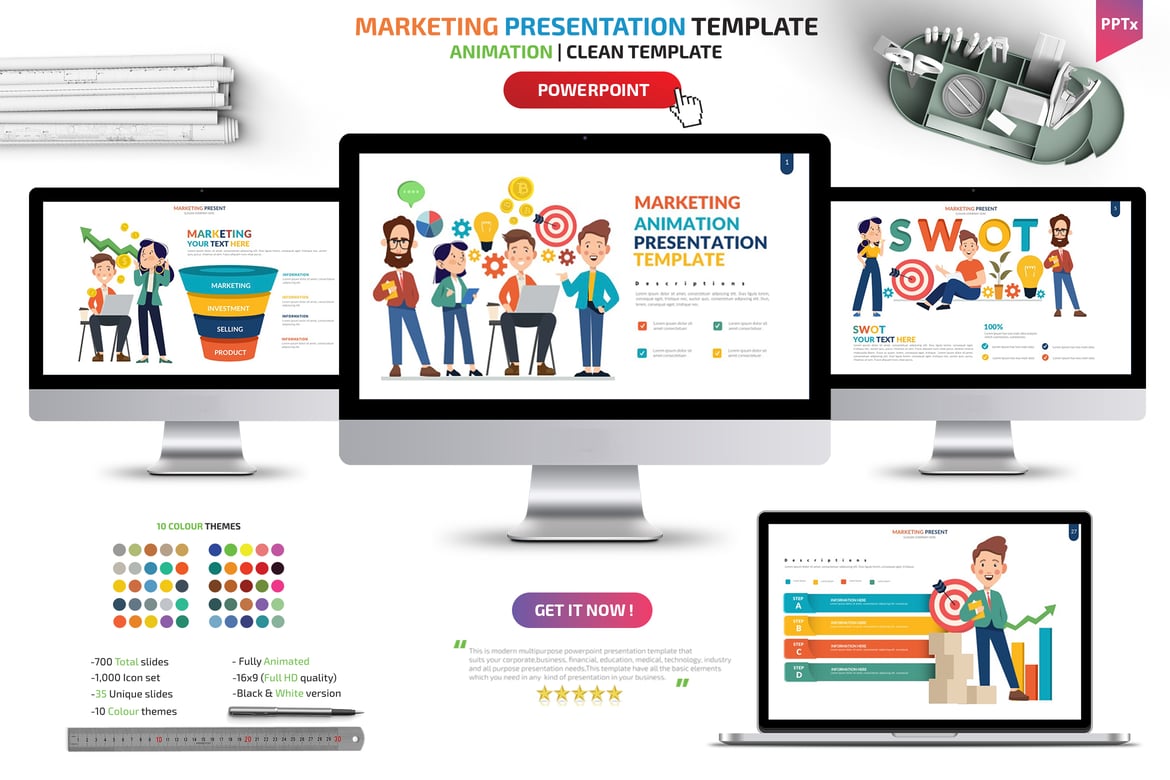 Template Powerpoint Presentasi Pemasaran yang Menarik dan Profesional