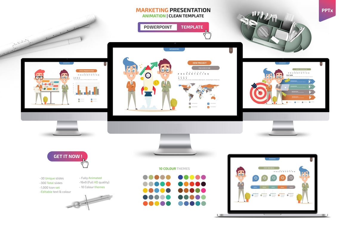 Template Presentasi PowerPoint Marketing yang Menarik dan Profesional