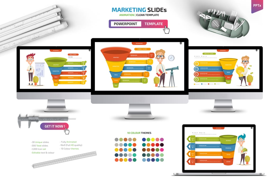 Template Powerpoint Presentasi Pemasaran yang Menarik dan Profesional