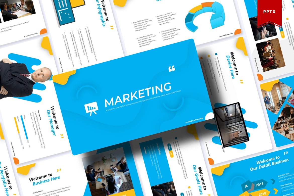 Template Presentasi Powerpoint untuk Pemasaran yang Menarik