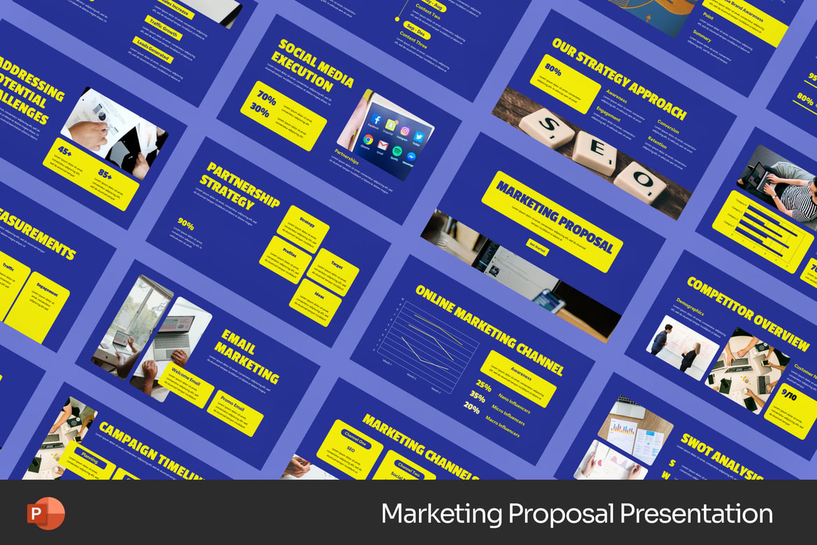 Template Presentasi PowerPoint Proposal Pemasaran yang Mengesankan