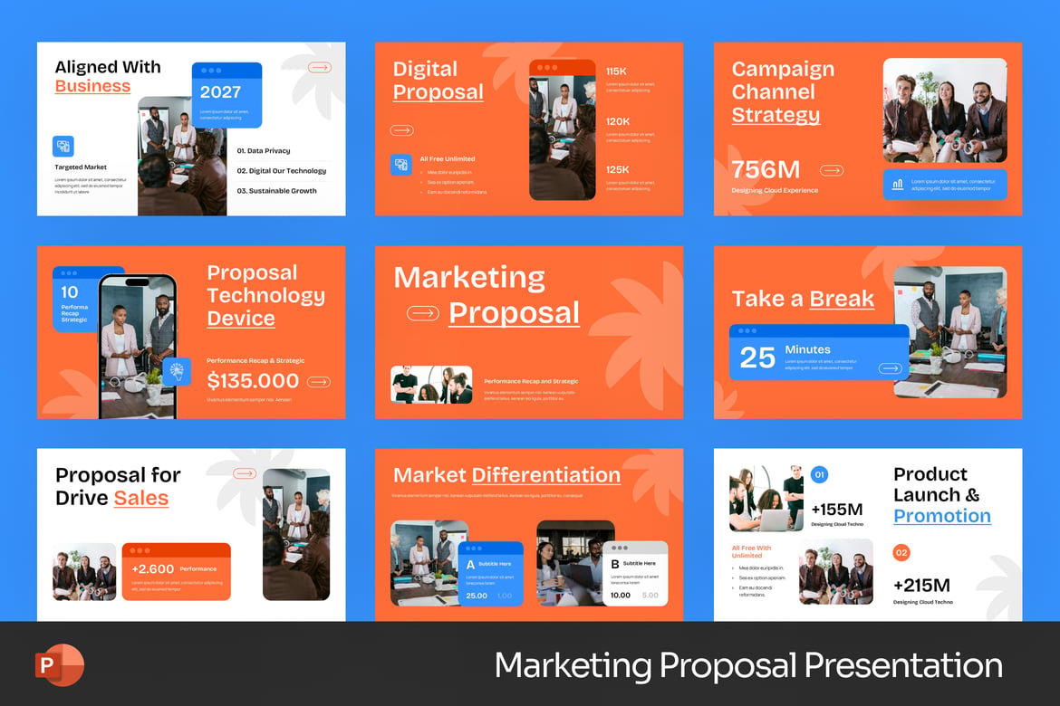 Template Presentasi PowerPoint Proposal Pemasaran Modern