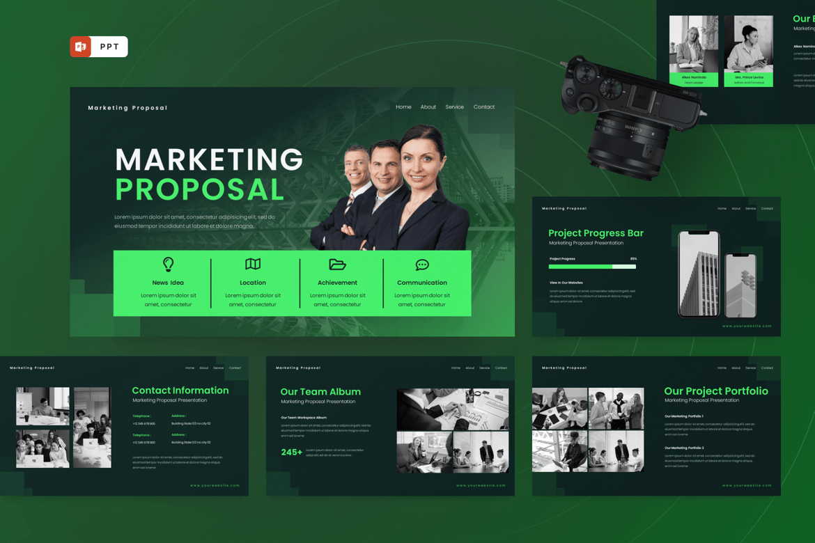 Template Presentasi Proposal Pemasaran yang Profesional dan Modern
