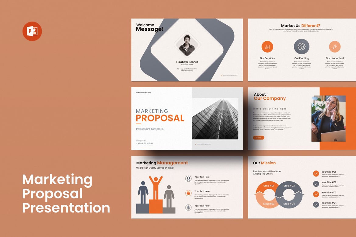 Template PowerPoint Proposal Pemasaran yang Profesional dan Menarik
