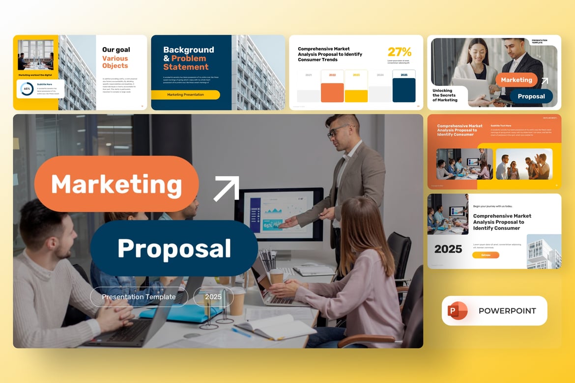 Template PowerPoint Proposal Marketing yang Modern dan Profesional