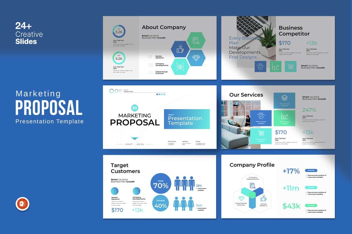 Template PowerPoint Proposal Pemasaran yang Menarik dan Efektif