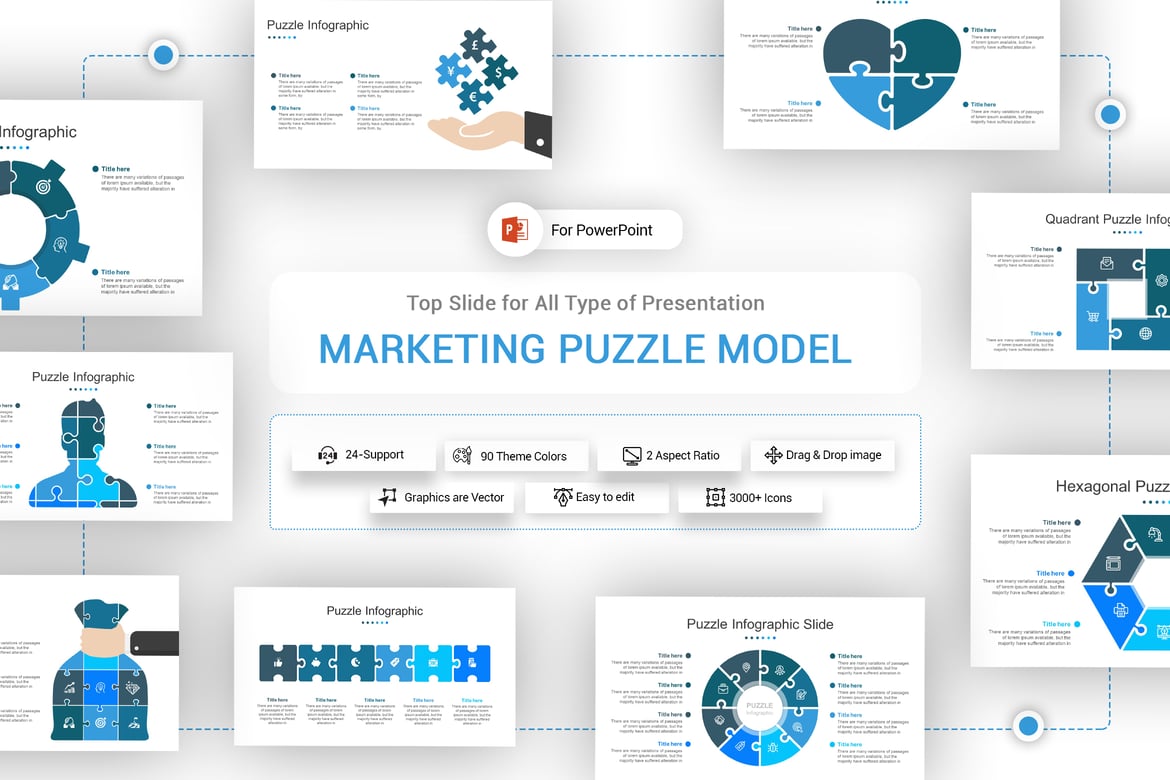 Template PowerPoint Puzzle Marketing yang Menarik dan Multifungsi