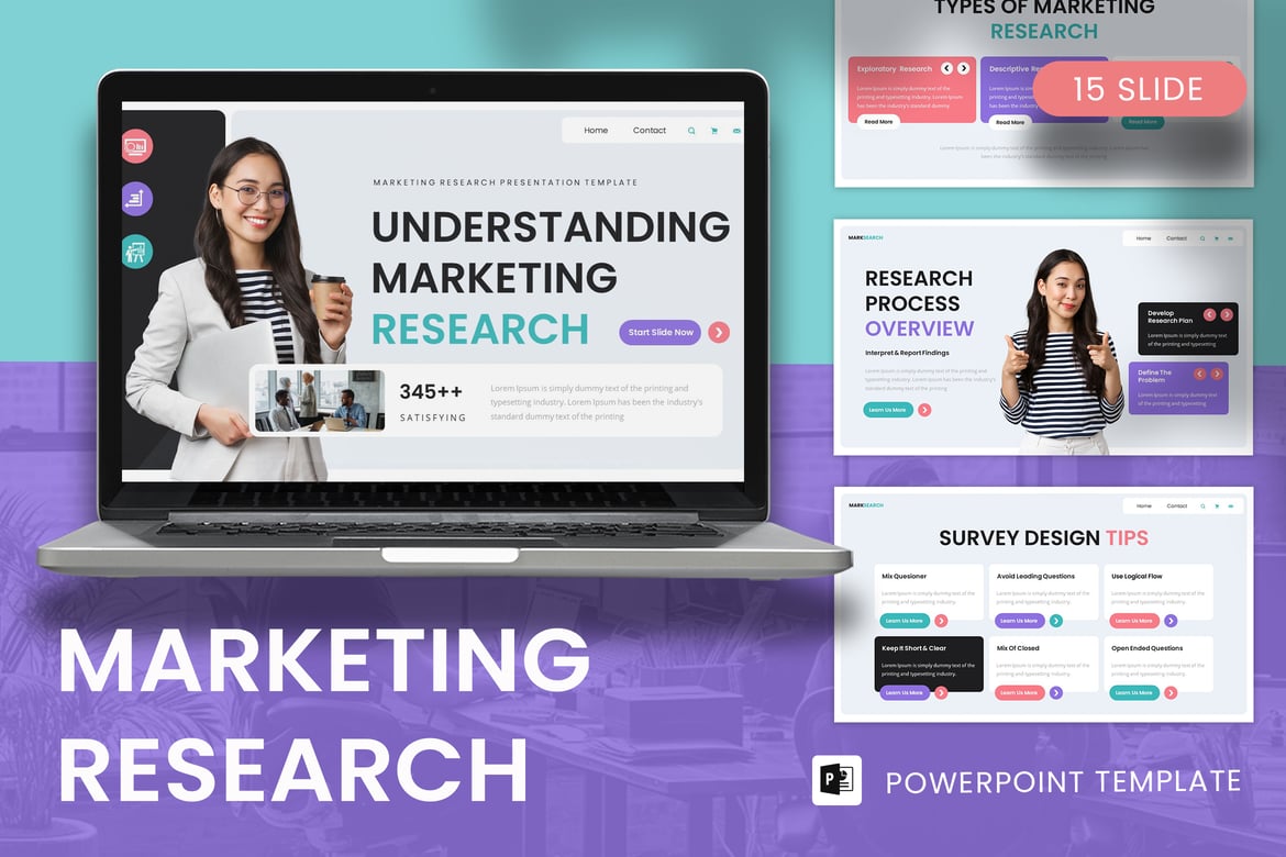 Template Presentasi PowerPoint Riset Pemasaran yang Menarik