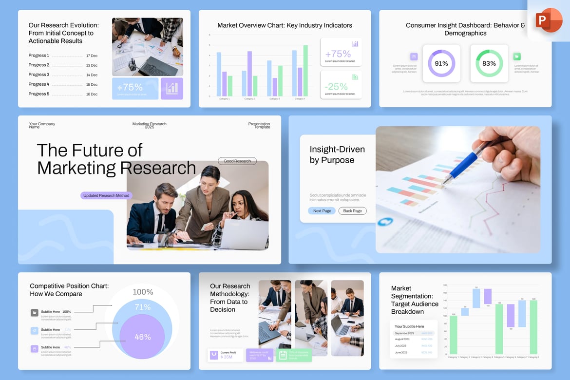 Template PowerPoint Riset Pemasaran yang Menarik dan Profesional