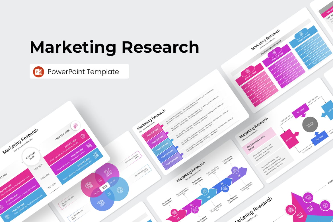 Template PowerPoint Riset Pemasaran yang Menarik