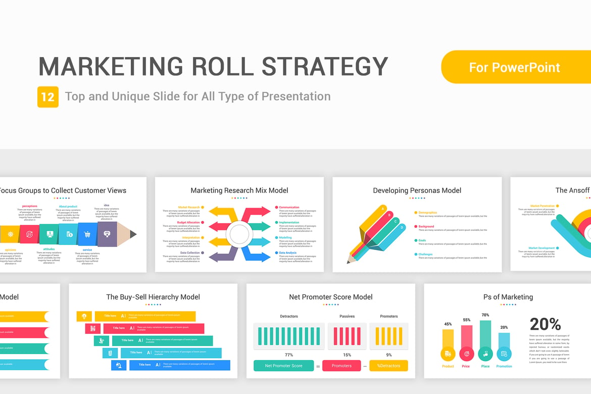Template PowerPoint Strategi Pemasaran yang Menarik