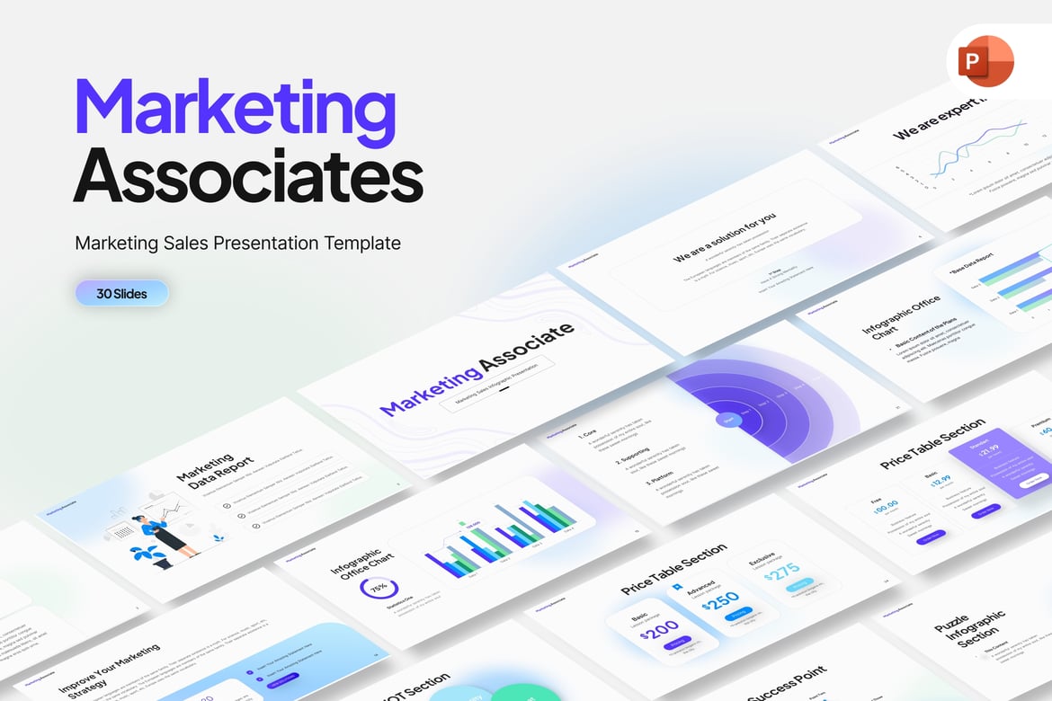 Template PowerPoint untuk Marketing Sales Associate yang Menarik dan Profesional