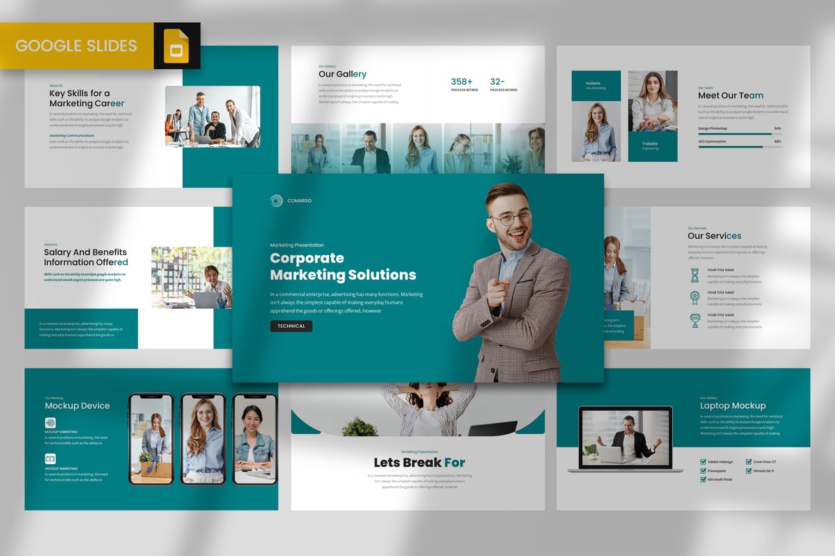 Template Presentasi Powerpoint Solusi Pemasaran yang Modern