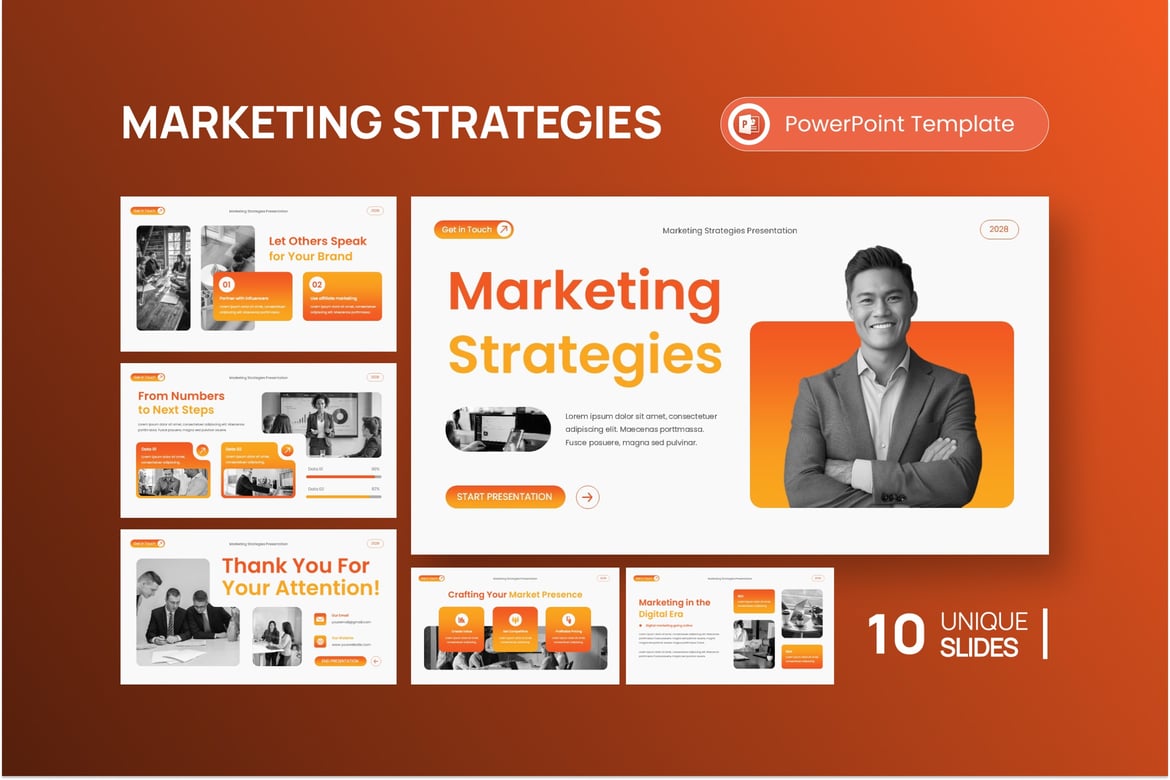 Template Presentasi PowerPoint Strategi Pemasaran yang Menarik