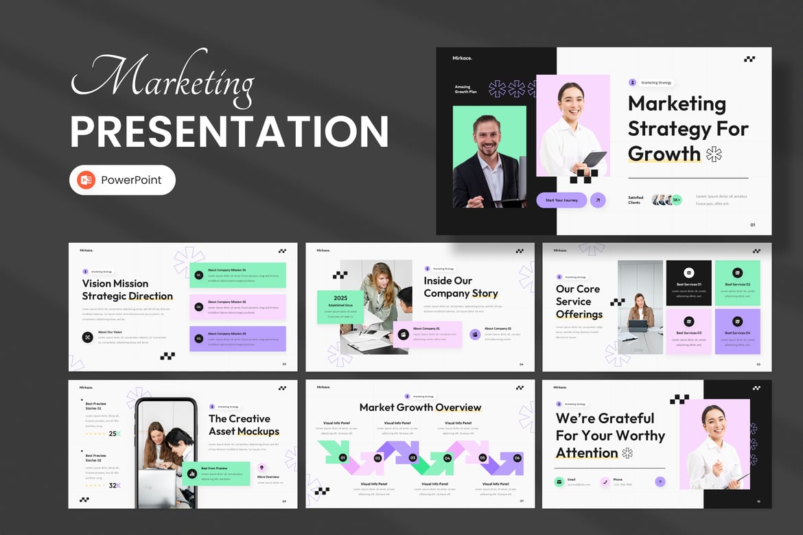 Template Presentasi PowerPoint untuk Strategi Pemasaran & Rencana Pertumbuhan