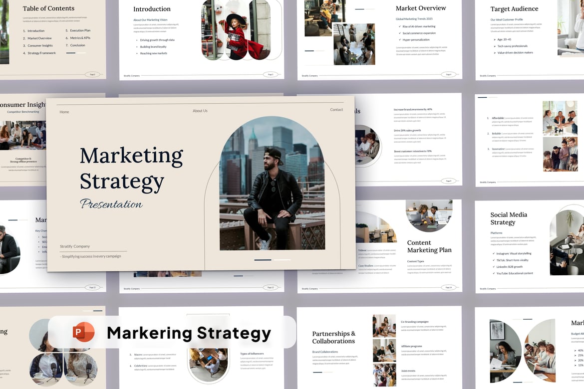 Template Presentasi Powerpoint untuk Strategi Pemasaran yang Efektif