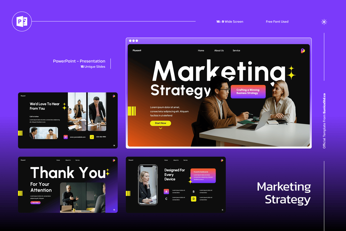 Template Powerpoint Strategi Pemasaran yang Menarik