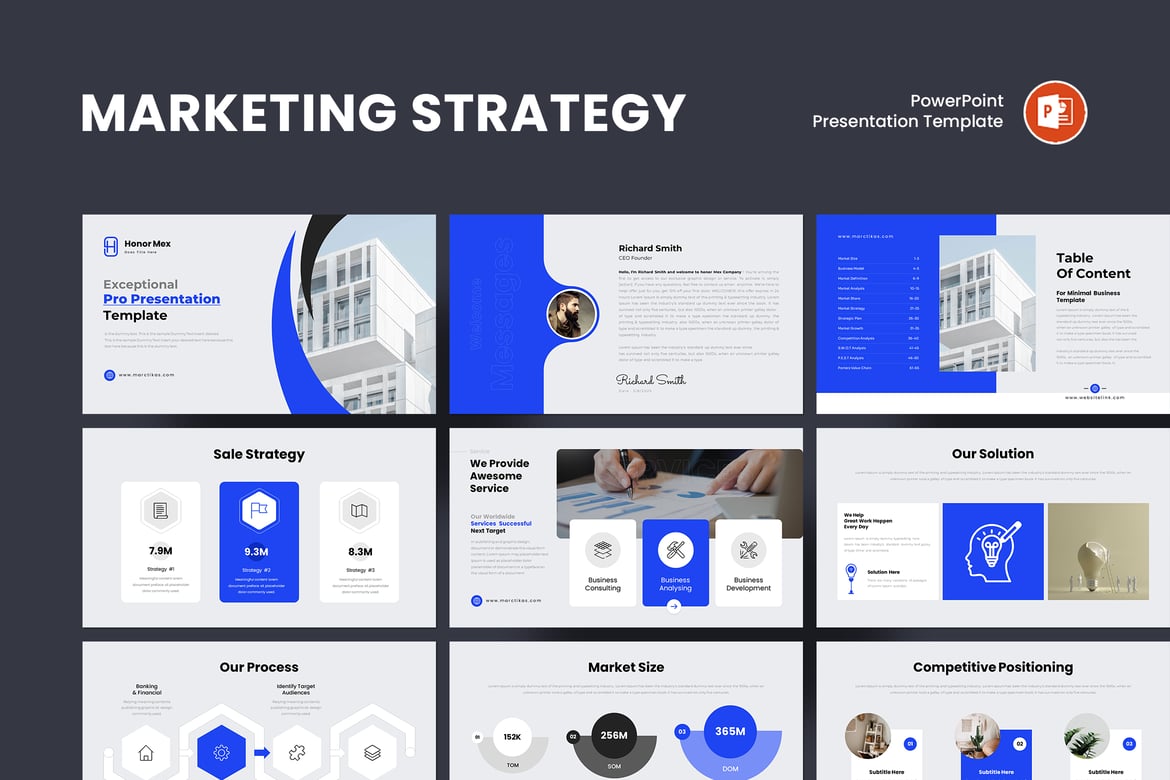 Template PowerPoint Strategi Pemasaran yang Menarik