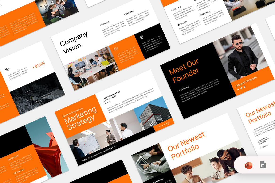 Template PowerPoint Strategi Pemasaran yang Stylish dan Efektif