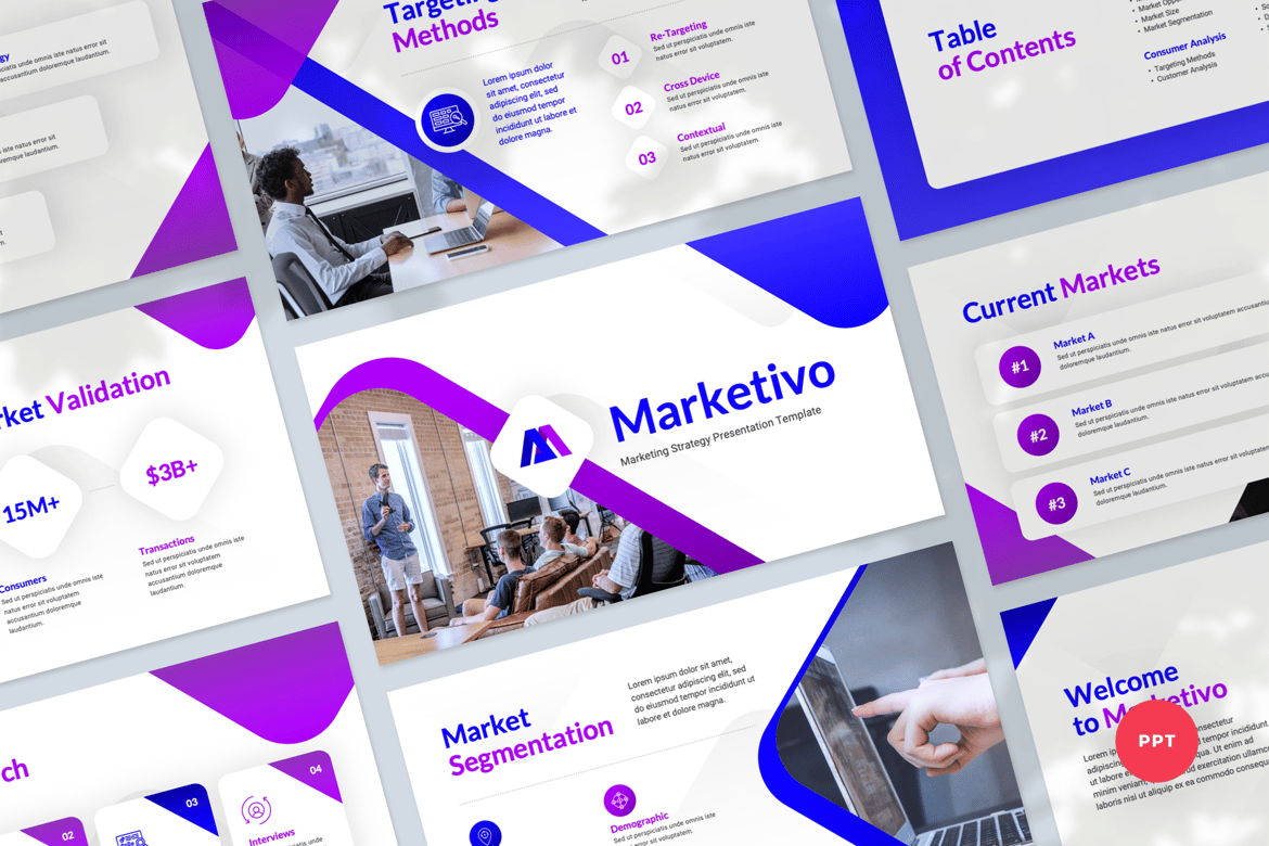 Template Presentasi PowerPoint Strategi Pemasaran Modern